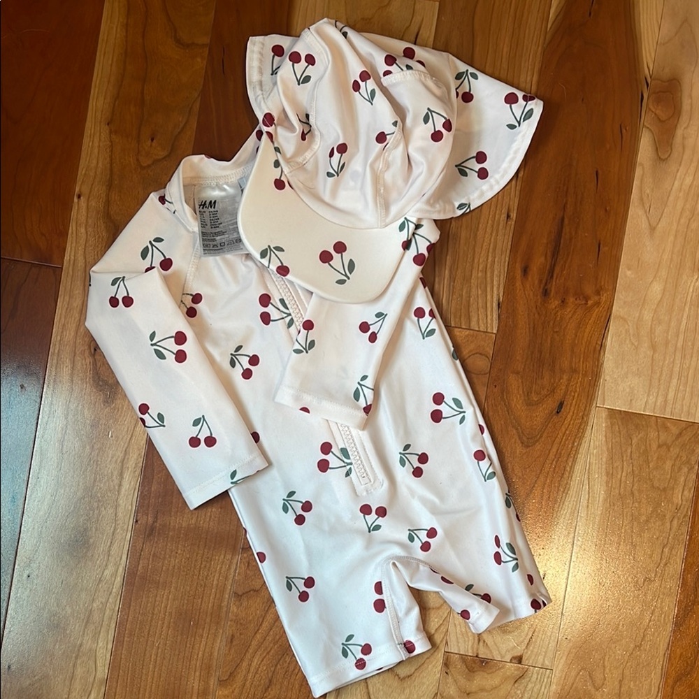 H&M Cherry Patterned Baby Swim Set